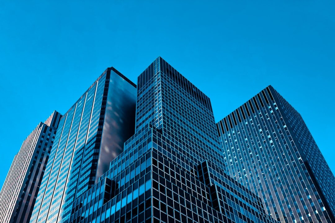 Commercial building facade with modern architecture