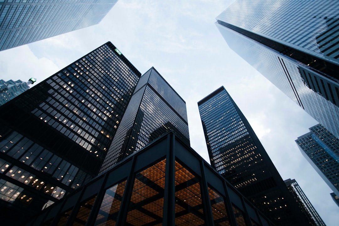 Modern commercial building against clear sky