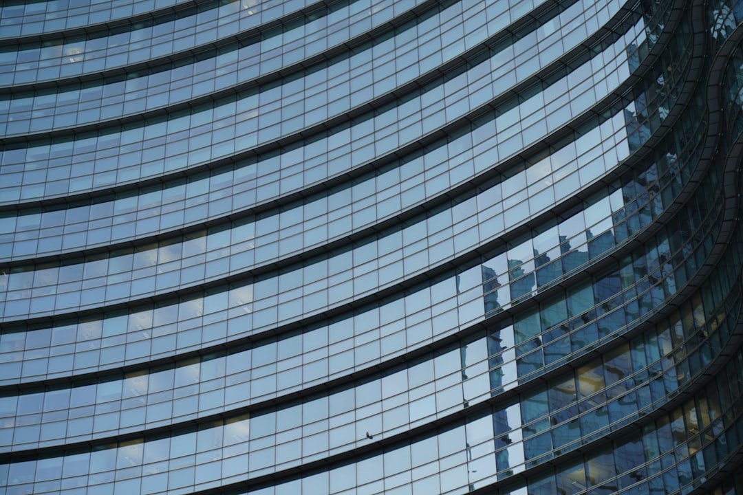 Commercial office towers glass facade city